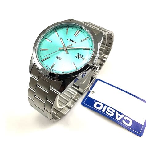 Men S Casio Classic Steel MTP VD03D Turquoise Blue Dial Watch MTPVD03D 2A3