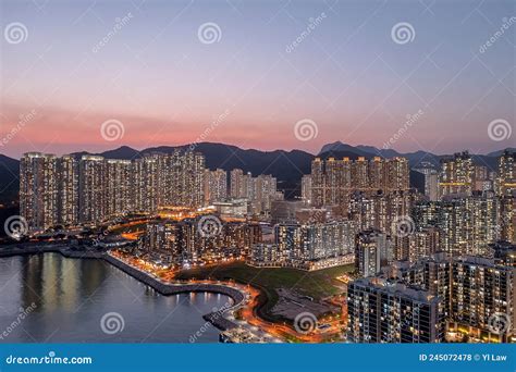 Panorama Aerial View Of Hong Kong City Tseung Kwan O April