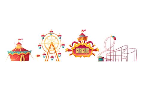 Amusement Park Carnival Or Festive Fair Cartoon Vector Graphic By