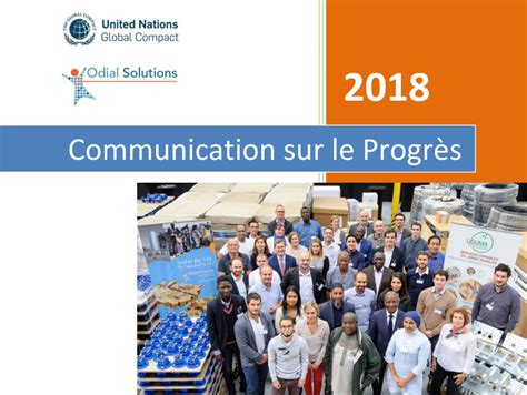 PACTE MONDIAL ODIAL SOLUTIONS Publie Son Rapport De Communication Sur