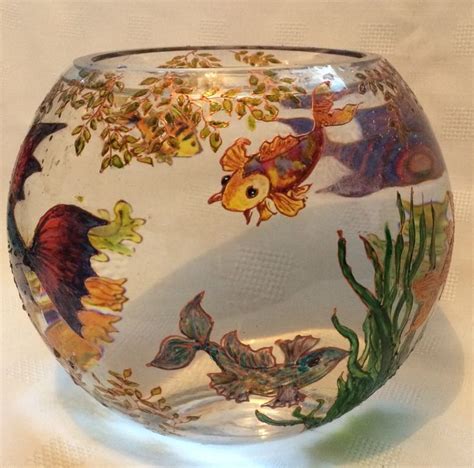 Pin by vandana mohan on Fish bowl painting | Glass painting, Goldfish ...