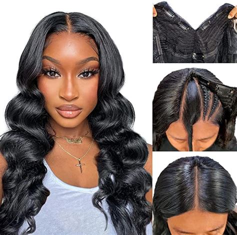 Amazon Zealady V Part Wig Human Hair Body Wave 10A V Shape Wigs