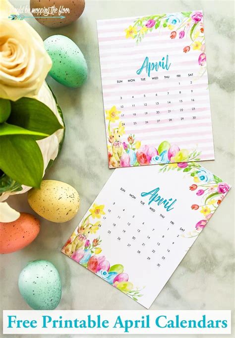 Free April Calendar Printable