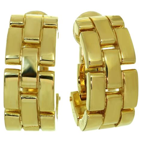 Cartier Maillon Panthere Gold Earrings At Stdibs