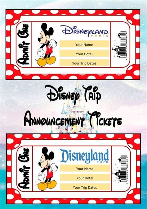 Personalised Disney Trip Announcement Tickets Emailed Pdf Etsy