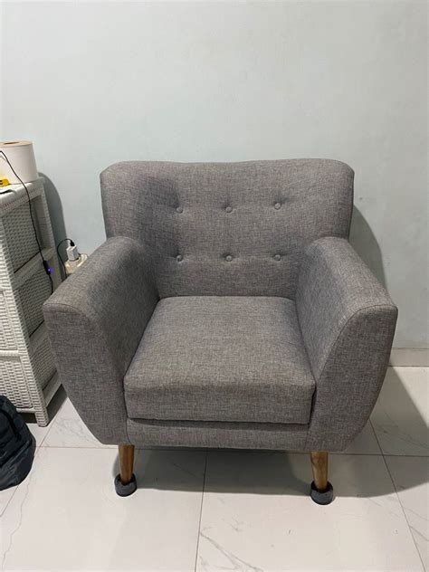 Sofa Kursi Ruang Tamu Living Room Aesthetic Abu Grey Minimalist