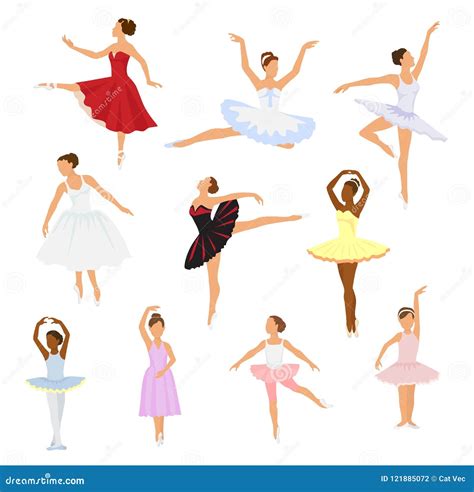 Ballet Dancer Vector Ballerina Woman Character Dancing In Ballet Skirt