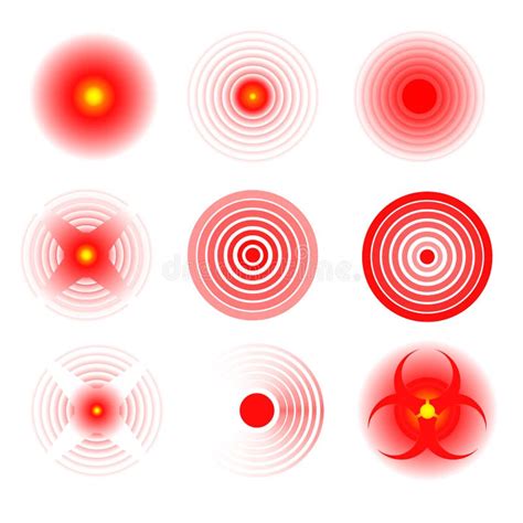 Pain Red Circle Or Localization Mark Aching Place Sign Abstract