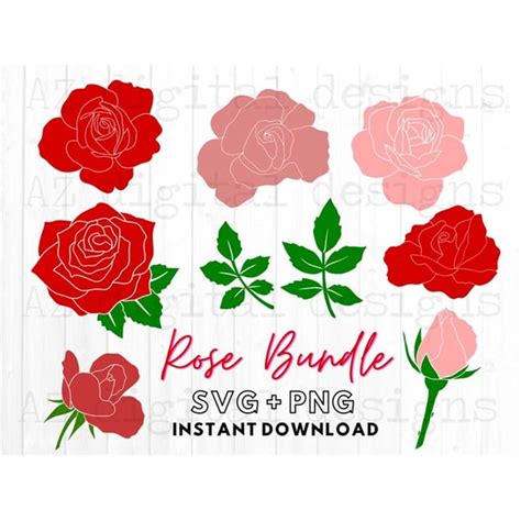 Rose Svg Bundle Flowers Svg Floral Svg Rose Clipart Co Inspire