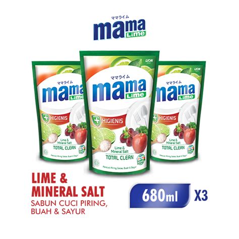 Jual Mama Lime Sabun Cuci Piring Mineral Salt Pouch Ml X Shopee