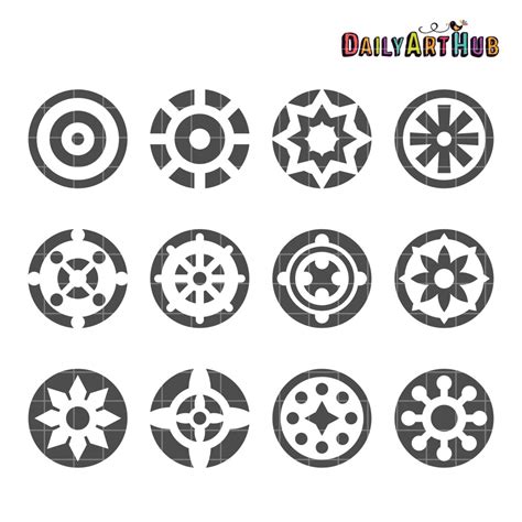 Decorative Circle Shapes Clip Art Set Daily Art Hub Graphics