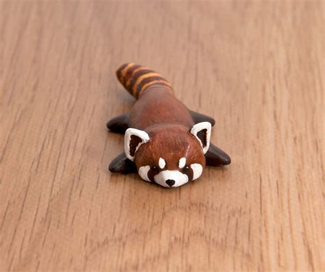 Red Panda Polymer Clay Totem Polymer Clay Animals Polymer Clay