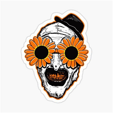 Sunflower Sunglasses Horror Clown Movie Art Terrifier 2 Sticker For Sale By Betterdaze Redbubble