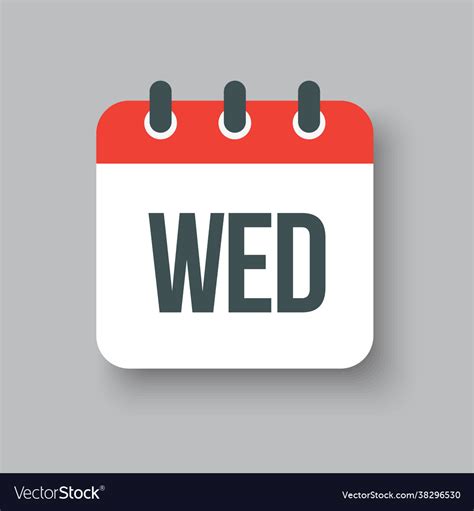 Icon Page Calendar Day Week Wednesday Royalty Free Vector