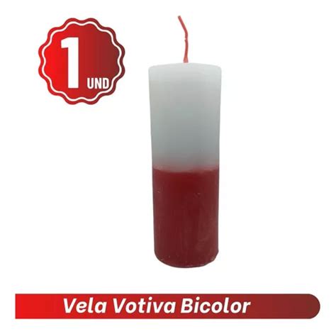 Vela Votiva Bicolor Branca E Vermelha Dias Umbanda Mercadolivre