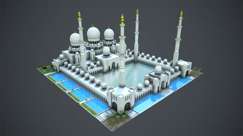 Sheikh Zayed Grand Mosque 3D Model 100 Fbx Free3D