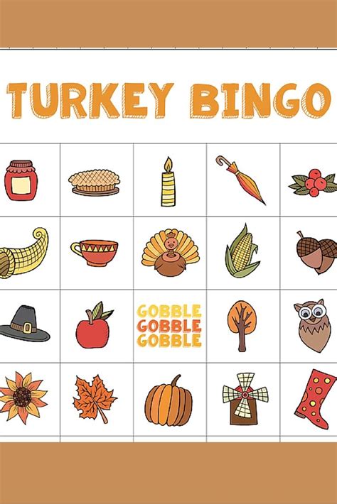 Turkey Bingo Cards | Bingo cards, Halloween projects, Thanksgiving images