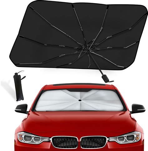 Econour Car Windshield Sun Shade Umbrella Car Sun Shade Foldable Glass Fiber Car Shade Uv