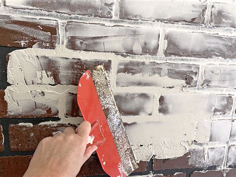 DIY faux brick wall from paneling - Wisconsin Magpie