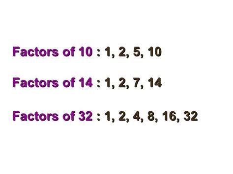 Factor And Multiples