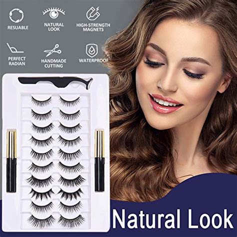 Magnetic Eyelashes With Eyeliner Kit Pairs Reusable Magnetic