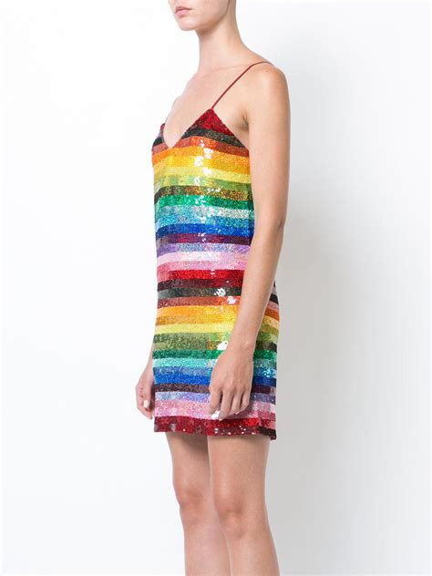 Ashish Silk Sequinned Rainbow Dress Lyst