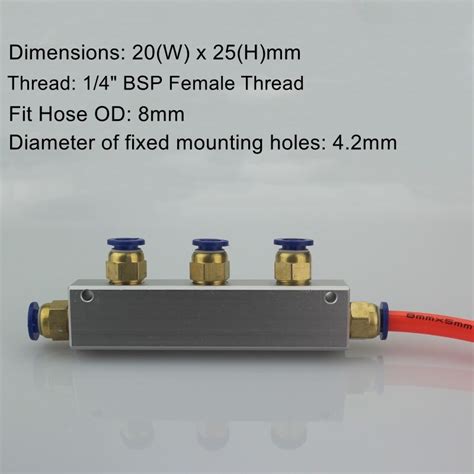 LWF HOT With 8mm Push In Coupler 1 4 Quot BSP Female Thread 20x25mm Solid Aluminum