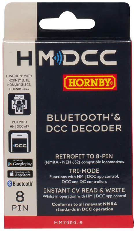 Hornby R7335 HM7000 8 Bluetooth DCC Decoder 8 Pin Railway