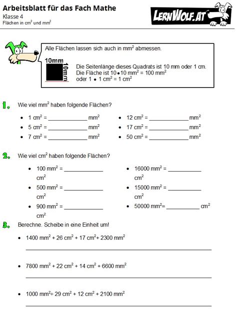 Raummaße Umrechnen Arbeitsblatt
