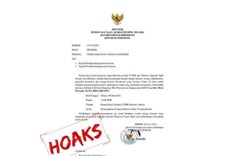 Kemenpan RB Hati Hati Surat Palsu Tentang Pengangkatan Honorer