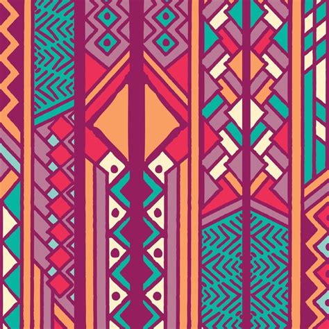 Tribal Ethnic Colorful Bohemian Pattern With Geometric Elements