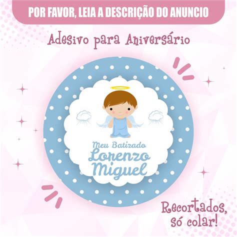 Adesivos Batizado Anjinho Menino X Cm Shopee Brasil