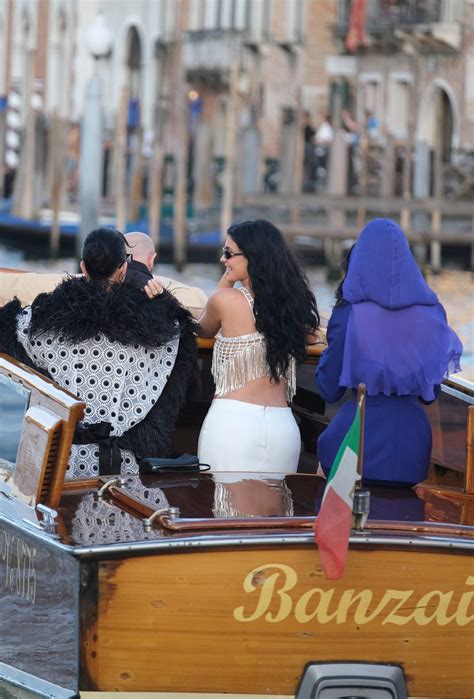 Kylie Jenner Braless Fringe Top Venice Yacht Arrival Hot Celebs Home