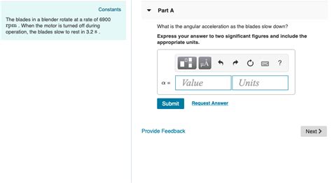 Solved Constants PartA The Blades In A Blender Rotate At A Chegg