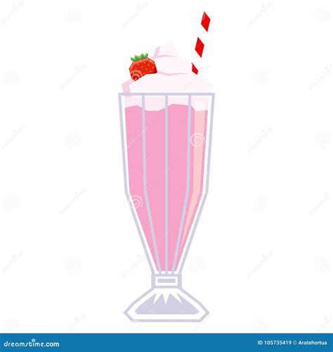 Cartoon Milkshake Isolated On White Background Stock Illustration