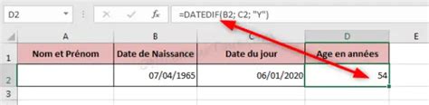 Calcul dâge ou différence entre deux dates dans Excel OfficePourTous