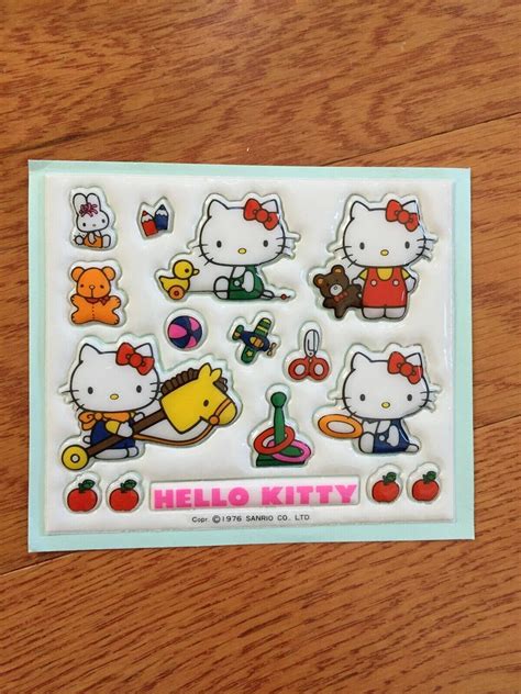 Vintage 1976 Sanrio Puffy Stickers Hello Kitty And Toys 3850251906