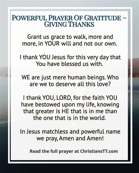 Powerful Prayer Of Gratitude Giving Thanks Christianstt