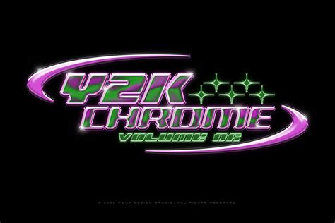 Y2K Chrome Logo / Text Effect Vol. 06 PSD Text Style | Hyperpix