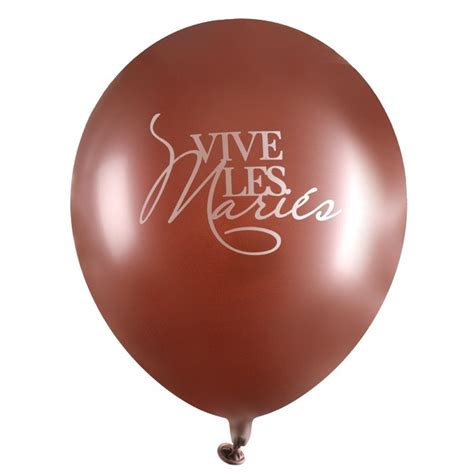 Ballon latex Vive les mariés rose gold 6 pièces 30 cm