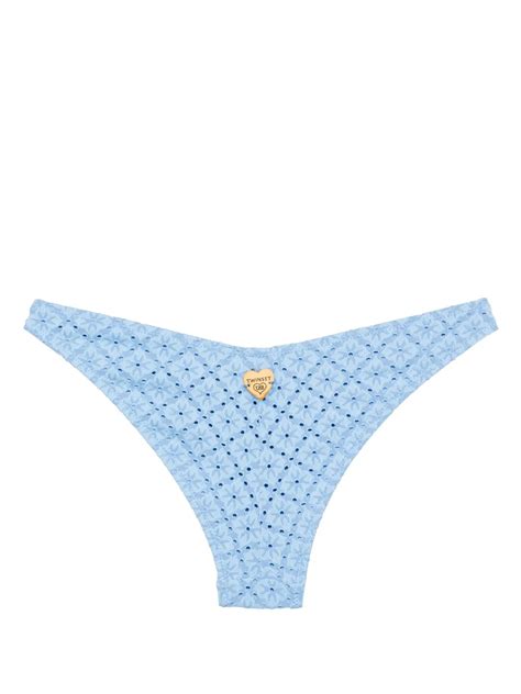 TWINSET Openwork Bikini Bottom Blue FARFETCH UK