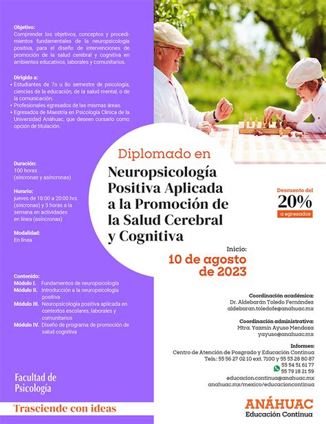 Diplomado en Neuropsicología Positiva Aplicada a la Promoción de la