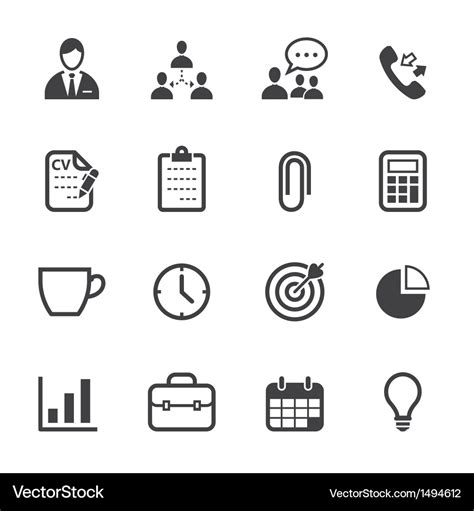 Business and office icons Royalty Free Vector Image