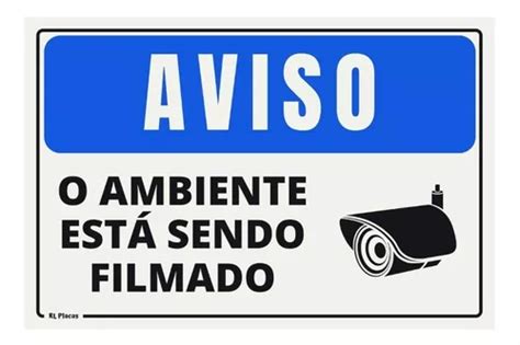 Placa Aviso O Ambiente Está Sendo Filmado 20x15 Cm MercadoLivre