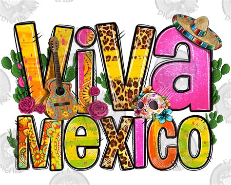 Viva Mexico Png Sublimation Design Mexicana Pngwestern Etsy México