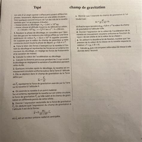 Bonjour je suis bloqué sur cette exercice en physique si quelquun