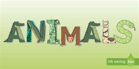 Animals Display Letters (teacher made) - Twinkl