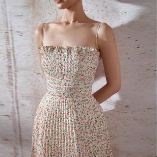 Alberlino Spaghetti Strap Floral Midi A Line Dress Yesstyle