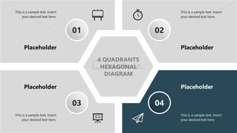 Quadrants Hexagonal Diagram Template For Powerpoint X