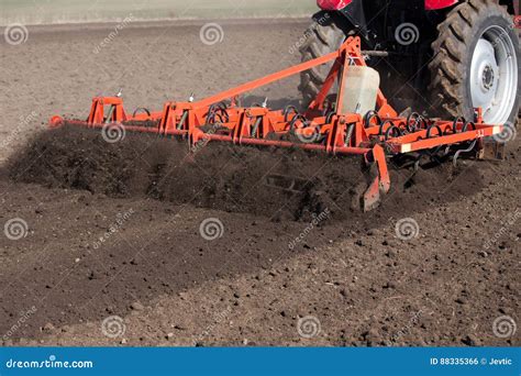 Harrowing The Soil With Tine Harrows Royalty-Free Stock Photo ...